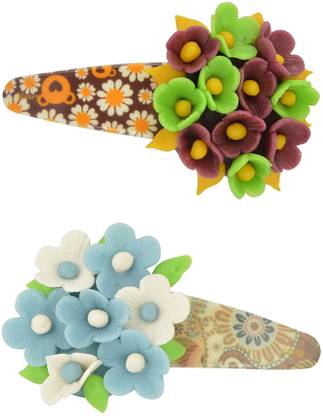 Unique Indian Crafts Handmade Artificial flowers Jewelry Tik Tac pin (1 Pair) Tic Tac Clip