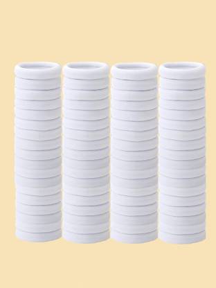 SivaAccessory 72 Pcs White Elastic Hair Tie Seamless Ponytail Holder for Daily Use Rubber Band