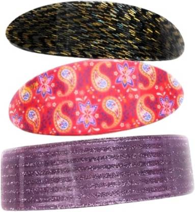Rubela Hair Back Clips / Pins for Women and Girls - Pack of 3 Clips (Multi08) Back Pin