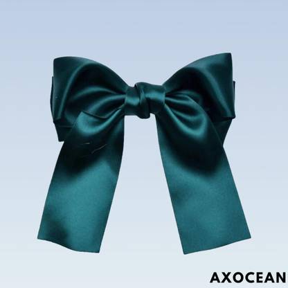 axocean DARK GREEN Silky Satin Bow Hair Clip/Accessory for girls Hair Clip