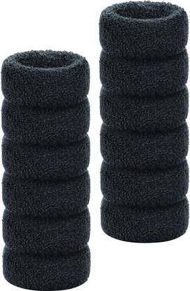 Diversa Thick Hair Black Elastic Rubber Band, Ponytail Holder for Women, Pack of 6 Rubber Band