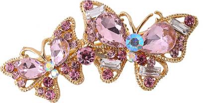 YELLOW CHIMES Hair Clips for Women Hair Alligator Clips Purple Crystal Butterfly Hairclips Hair Clip