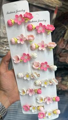 sparkal Party wear multi colour Hair Clips pack of 12 Hair Clip