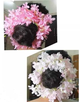 Gloden Swapna Bikash Pink / White Juhi Gajra Hair Chain