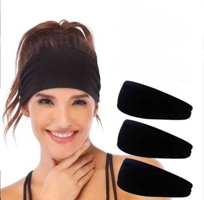 Maa Hosiery mens & womens [pack of 3] Solid Runing sweat Head Band Wicking Hair Wrap Head Band