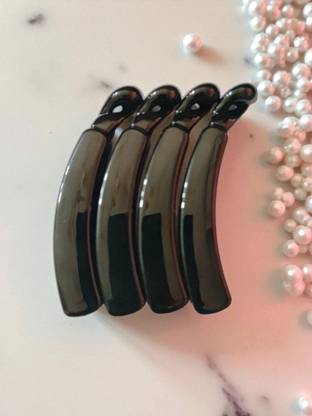house of common WOMEN UNBREAKABLE IMPORTED PREMIUM BLACK COLOUR BANANA CLIPS PACK OF 4 Banana Clip