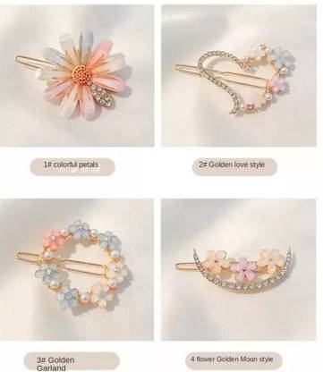 Blubby 1 Pcs Korean Floral Designer Clips Hair Clip