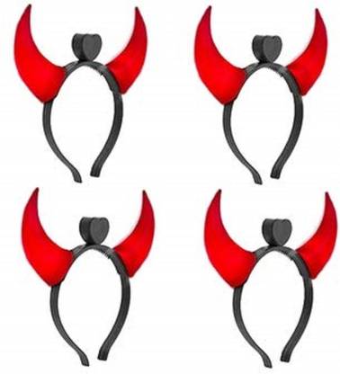 topgifties Devil Horn/ Led Horn for Rock party & batchelor party(Pack of 4) Head Band
