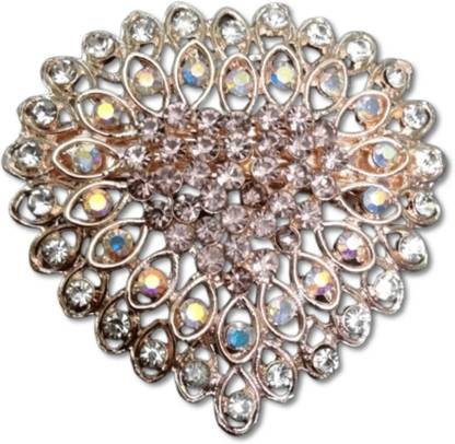 Priselma Traditional White And Purple Stone Heart Shaped Center Hair Clip