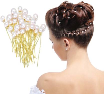 Kaima Pearl Hair Jewelry Bridal Hair Pin Juda Pins 8 pcs Hair Accessory Set Bun Clip