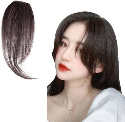 TheMagicHug Front Side Bangs Hair Extensions for Women - Fake Hair Clip Curtains Patch (1pc) Braid Extension