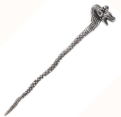 LURIYAA'S Metal Handicrafted Oxidised Dragon Shape Bun Hair Stick for Women Bun Stick