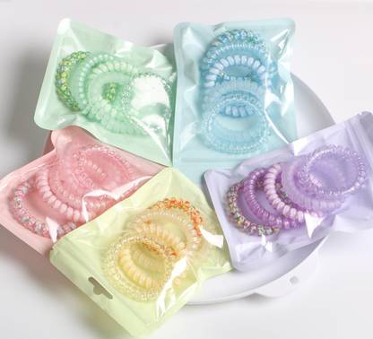 THE MAXIM Spiral Hair Tie, Pack of 10 Skin-friendly TPU, Elastic Coil Hair Ties 10pcs Rubber Band
