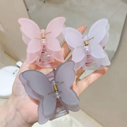 Biipretty 3Pcs Butterfly Clips, Hair Clamps Large Claw Clips Hair Grips Girls Hair Claw Hair Claw