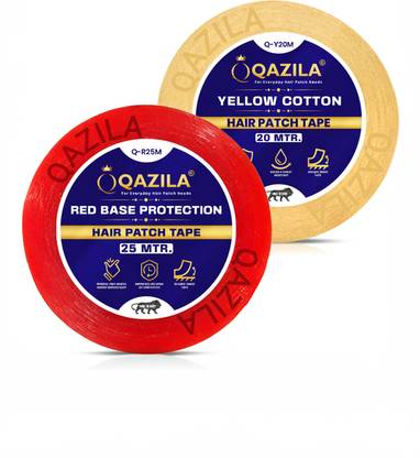 Qazila Hair Patch Tape| Wig Tape| Double-sided| Red 25 meter & Yellow 20 meter Combo Hair Accessory Set