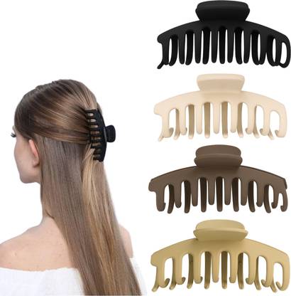 RosaStella 4Pcs Korean Style claw & Large Size, hair clutcher for women Hair Claw