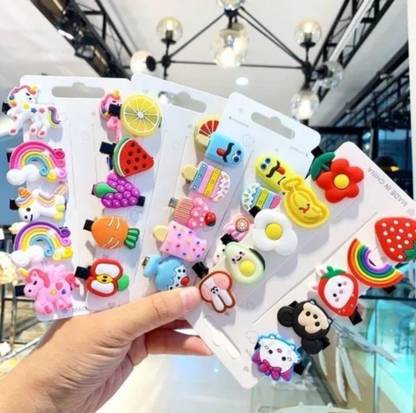 Bajirao Singham012 40pcs Rainbow Unicorn Ice Cream Lemon Fruits Kitty Multicolor Hair Clips Set Baby Hairpin For Kids Girls Toddler Barrettes Hair Accessories Baby Girl (40 Pc) Hair Clip