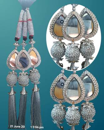 Sunduseva Handmade Silver Hair Paranda Choti | Ethnic Look for Girls & Brides parandi Braid Extension