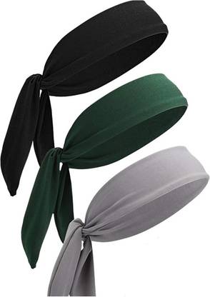 PAROPKAR Pack of 3 Workout Sweatband Moisture Wicking Absorbent Tie Head Bands Wristband Head Band