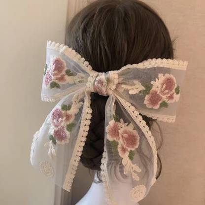 PRAAJKA Hair Accessories Fancy Stylish Hair Bow Clip Hair Clips Pins Hair Clip white Hair Clip