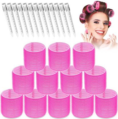 VIVIAN Jumbo Rollers Hair Curlers 24 Pcs Set with 12Pcs Large Hair Rollers and 12 Pcs Hair Accessory Set