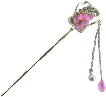 Zusaca Hair Bun Stick of Gold Metal Flower Long Hair Chopsticks for Women Girls-1pc Hair Clip