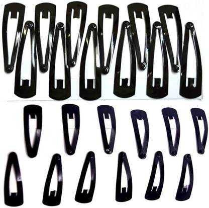 MANODHRUVA MANOHDRUVA 24pcs Black Tictac Hair Clips(12pcs Small & 12pcs Medium Size Clips0 Tic Tac Clip