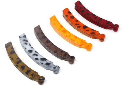 PUCHKOO 6pcs tiger print banana hairclip Banana Clip