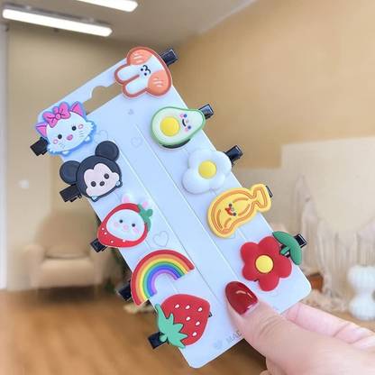 Anna Stella 1Pcs Korean Style Baby Girl Hair Clip Unicorn Ice Cream Hair Clip Set For Kids Hair Clip