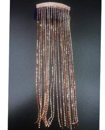 Rubela Back Pin With Long Golden Chain Back Pin