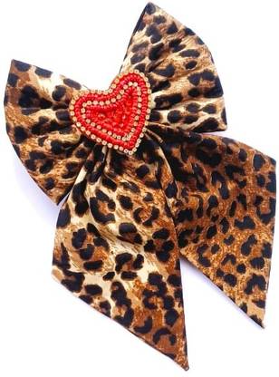 LuvSaa Essentials Animal Print Hairbow|Set of 1|make beautiful hairstyles|HANDCRAFTED|25 grams Back Pin