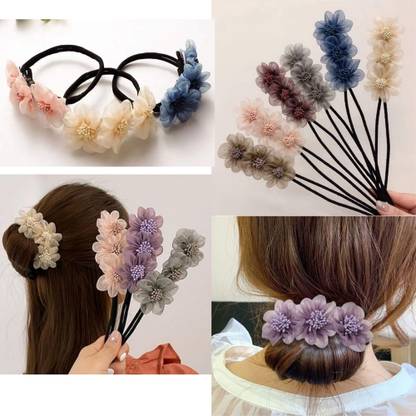 OLLIVOO 1-Pc Korean Head Flower Lazy Bun Maker Curler Hair Easy to Use Spring Bun
