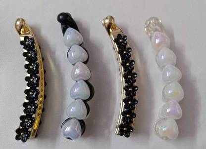 Lalwani and Co Fancy Heart Shape Banana Clip (Set of 4) Banana Clip