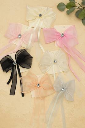 kalyani Royale Crystal Bow Clip Pack Of 3 Hair Clip