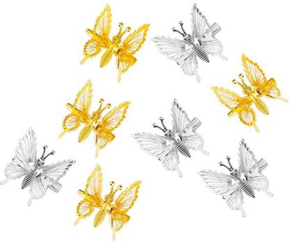Rubela 8Pcs Butterfly Hair Clips for Women Stylish Metal Hair Barrettes Flapping Wings Hair Clip
