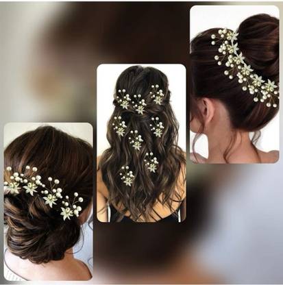 kerav Hair Pin Accessories For Women and Girls Party Wear Pearl Hair Pins For Wedding Hair Pin