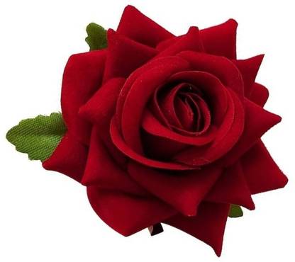 MICLAC Elegant Red Rose U-shaped Hair Pin Wedding Hair Accessories 1 PCS Hair Pin