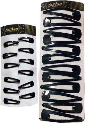 Swiss tiktik Swiss Hair Accessories Tic Tac Hair Clip 3 cm Pack of 12 + 6.5 cm Pack of 12 Tic Tac Clip