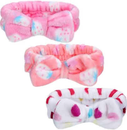 MANODHRUVA 3pcs Soft Facial Headwrap Band for Girls and Women, Multicolor Head Band