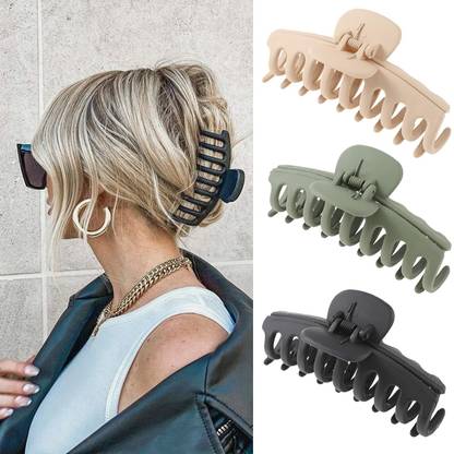 VAGHBHATT Hair Claw Clips 3.3 Inch Matte Hair Clips for Thick Hair Square Claw Clips Hair Hair Claw