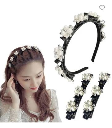 Anjali Creations Stone Aligator hairband for Girls 2pc white colour Head Band