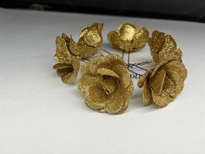 EASYOUNG Gliter Rose Flower Hair Pin Brooch hair pins for women,girls 6pc Hair Pin