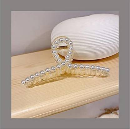 sparkal Korean style Women's and Girls Pearl Hair Clutcher Pack of 1 Hair Claw