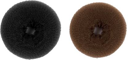 STREAK STREET Hair Donut Big - Black & Brown COMBO Bun