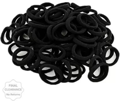 Rubela Pack of 1 Black Rubber Band Plain Bands Design Rubber Band