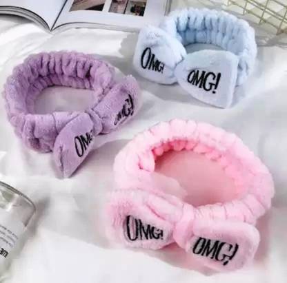 DRP Bow Knot OMG Printed Facial Spa/Winter Headbands For Girls/Women’s (Pack of 03)