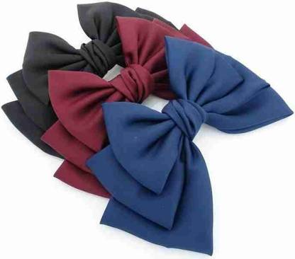 RimR Triple Layer Hair Bow Clips Combo Pack of 3 Back Pin