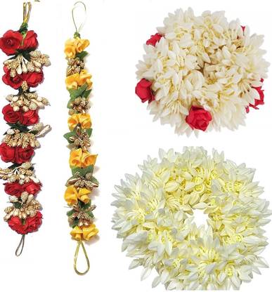 Kaima New Artificial Flower Juda Bun Gajra Hair Flower Gajra (pack of 4) Bun Clip