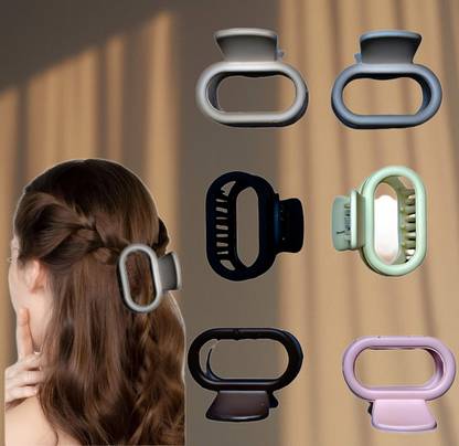Glamezone Matte Large Clutcher for Thick and Thin Hair Pack of 6 Hair Claw