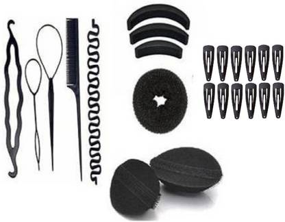 UZC Hair Styling Tools, Hair Juda Maker, Donuts, Puff Maker, Choti Maker with Clips Hair Accessory Set